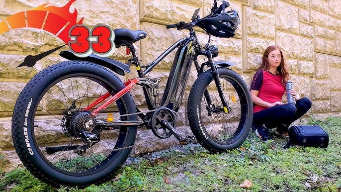 Freesky Ebike next to a wall with a women resting