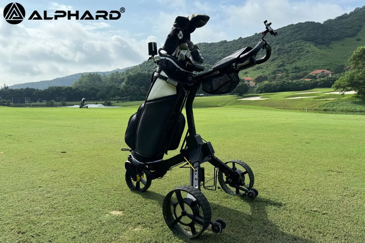 Alphard Golf Club Booster V2 with Omni Cart and Sidekick banner