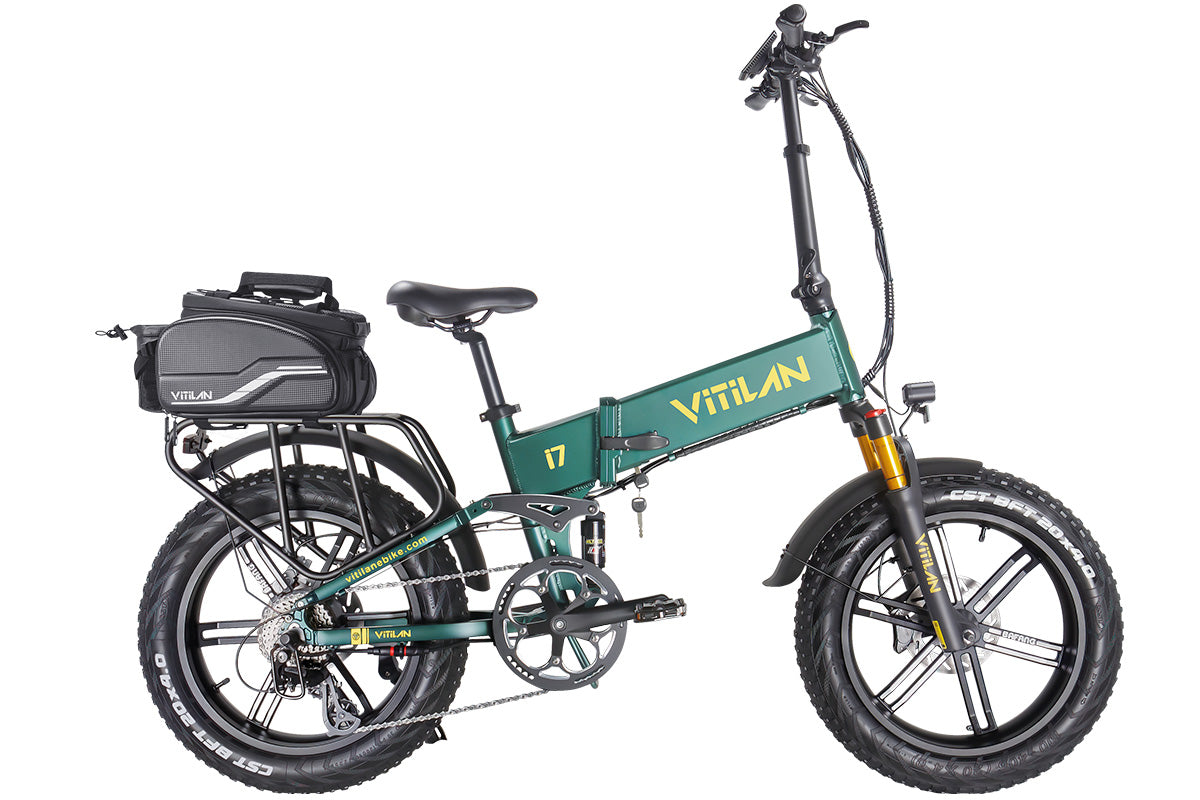 Vitilan I7 green with a bag on the back
