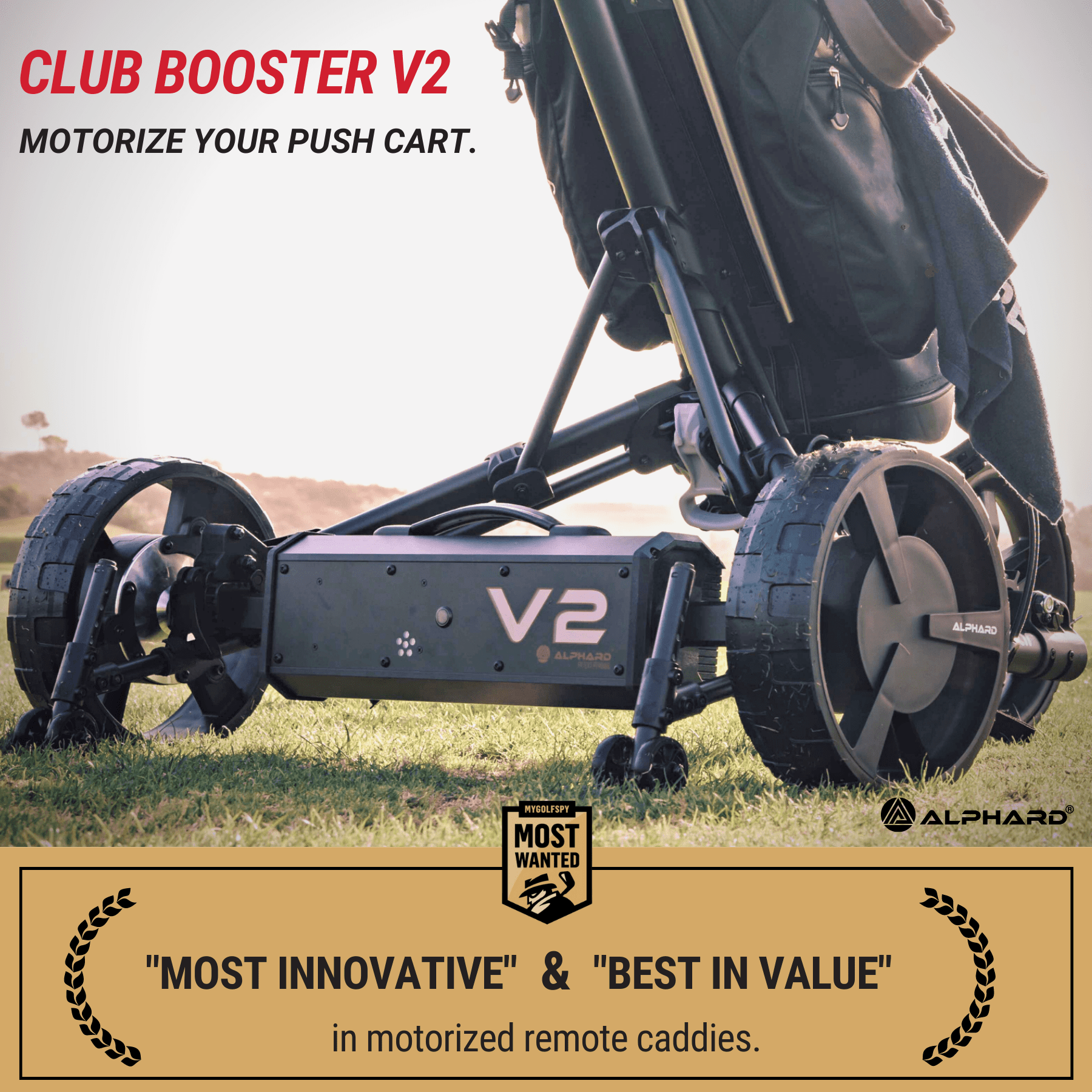 Alphard Golf Club Booster V2 Most wanted motorized remote caddies award